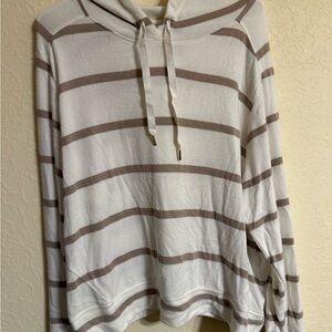 Sonoma Cream and Brown Striped Hoodie
